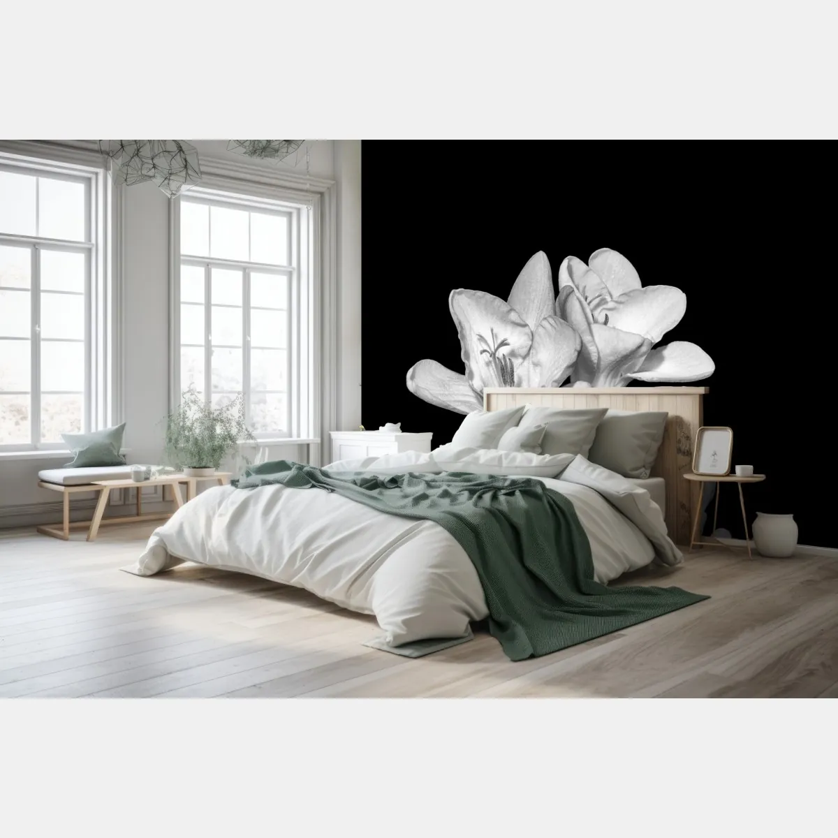 Fototapete zarte freesie in monochrom – Wallnifity®