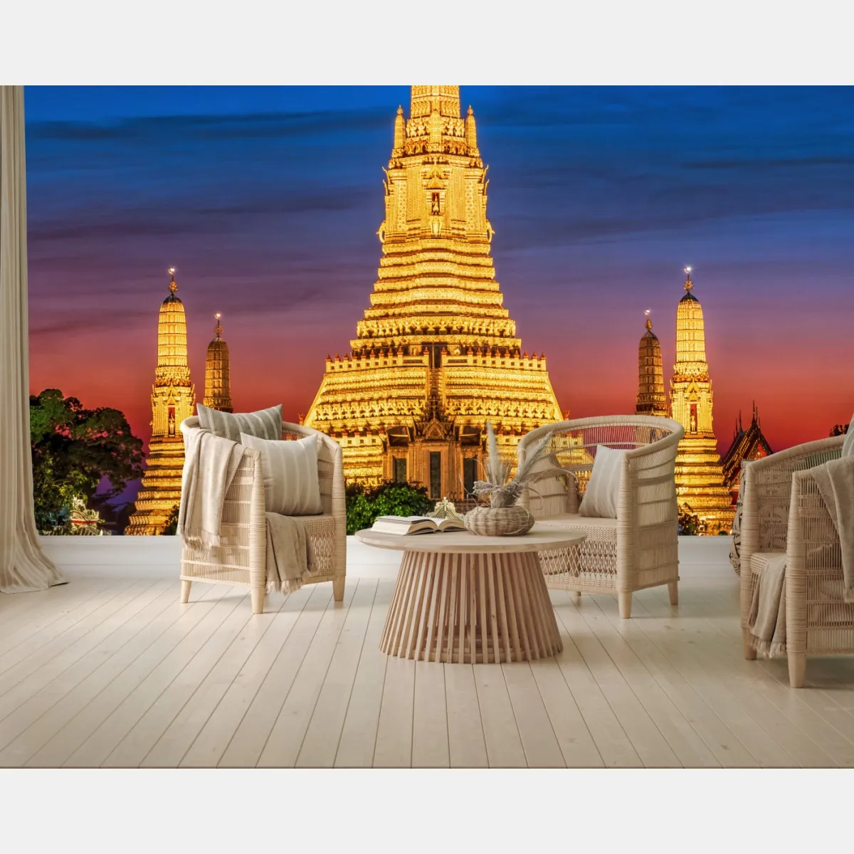 Fototapete goldenes Wat Arun in der dämmerung – Wallnifity®