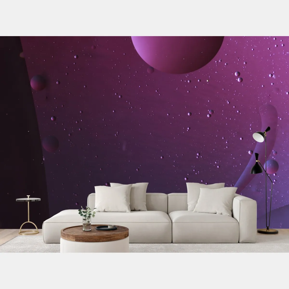Fototapete violette kosmische sphären abstrakte kunst – Wallnifity®