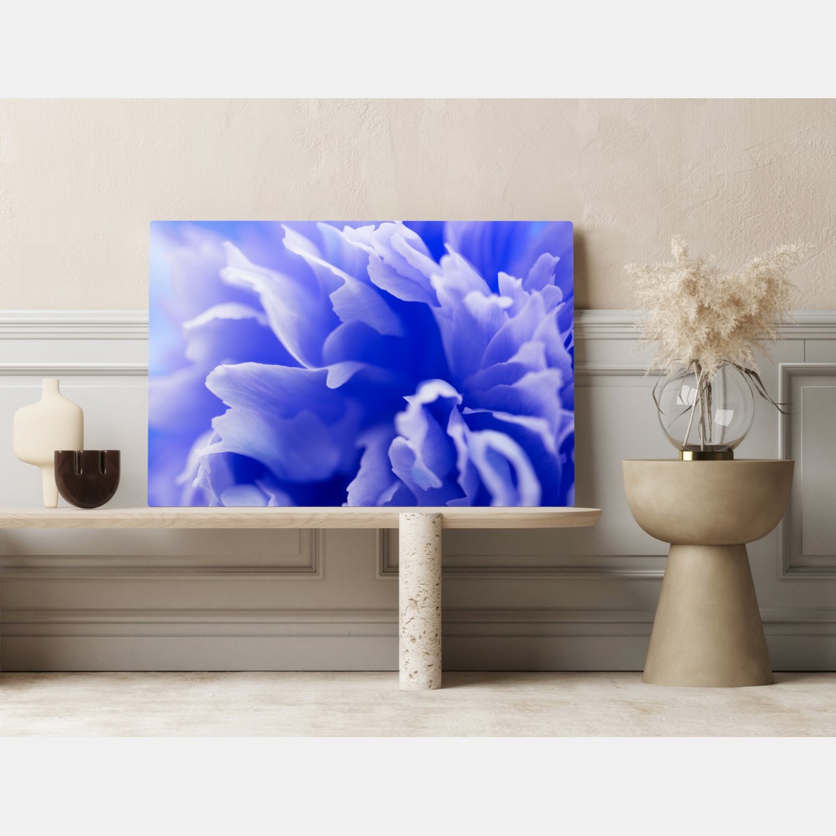 Leinwandbild sanfte blaue abstrakte blume nahaufnahme – Wallnifity® Leinwandbild sanfte blaue abstrakte blume nahaufnahme – Wallnifity®