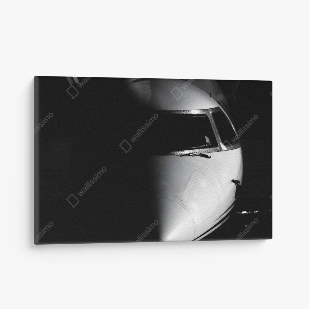 Leinwandbild monochromes porträt der flugzeugnase – Wallnifity® Leinwandbild monochromes porträt der flugzeugnase – Wallnifity®