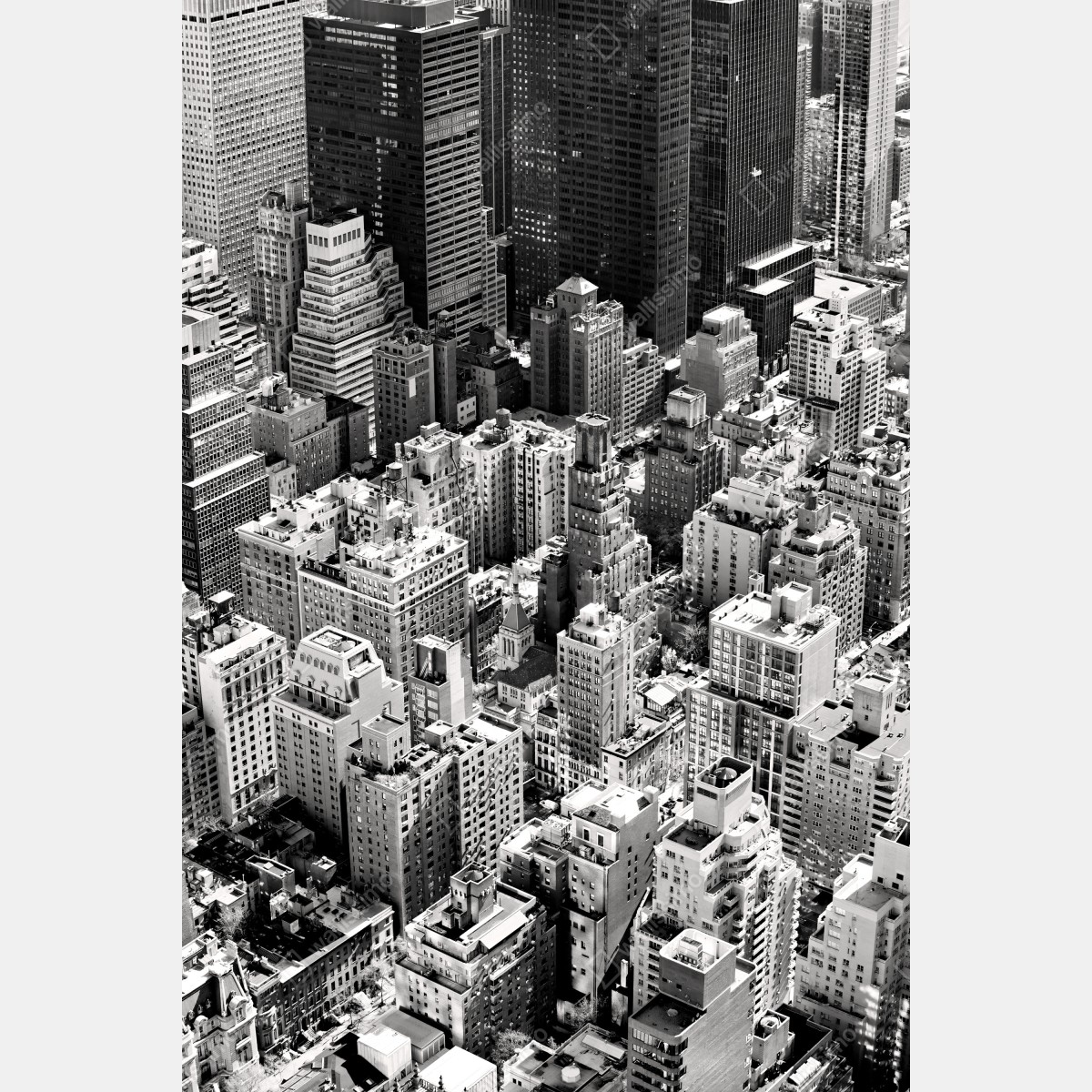 Leinwandbild Manhattan luftaufnahme skyline in monochrom – Wallnifity® Leinwandbild Manhattan luftaufnahme skyline in monochrom – Wallnifity®