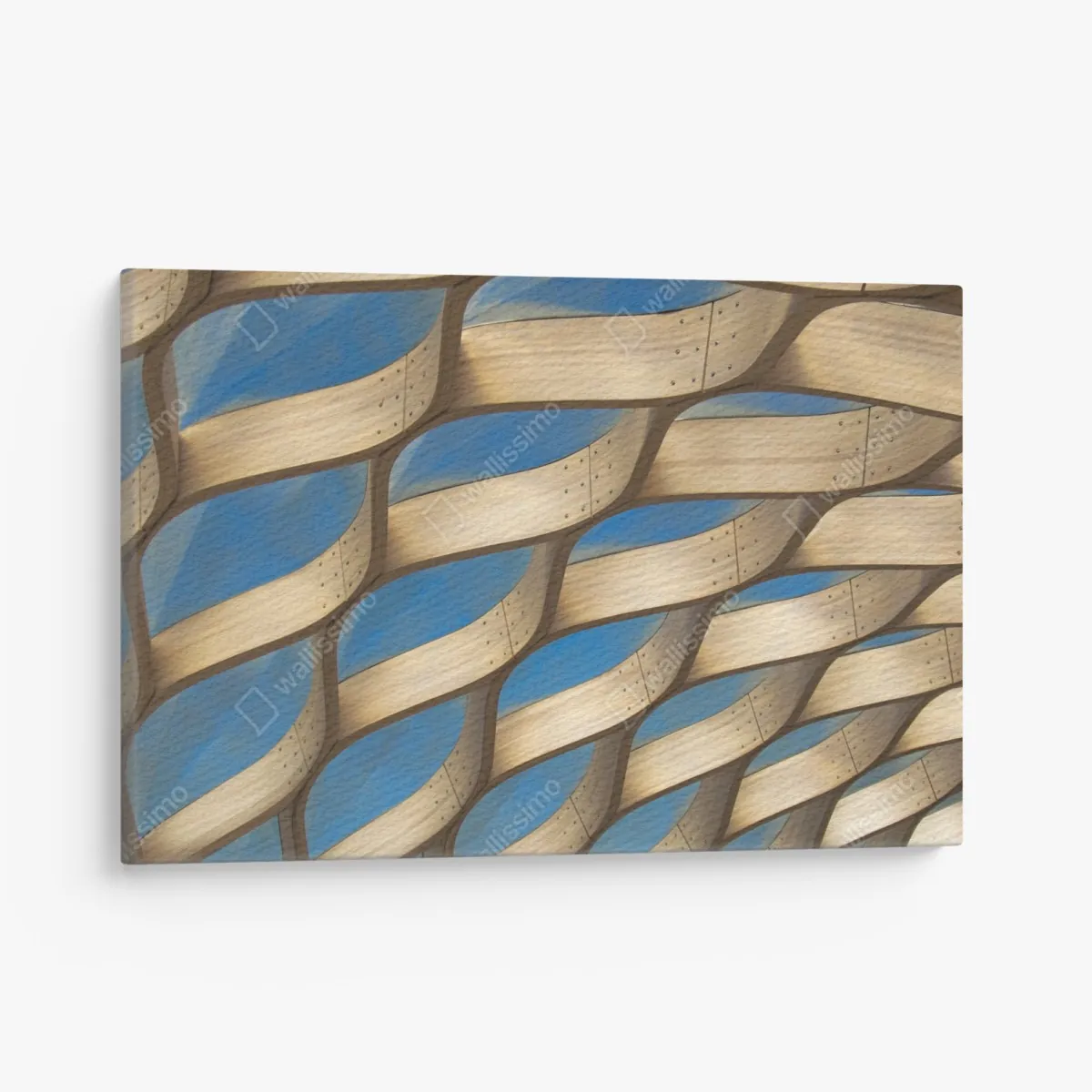 Leinwandbild holzlamellen überdachung in Chicago – Wallnifity®