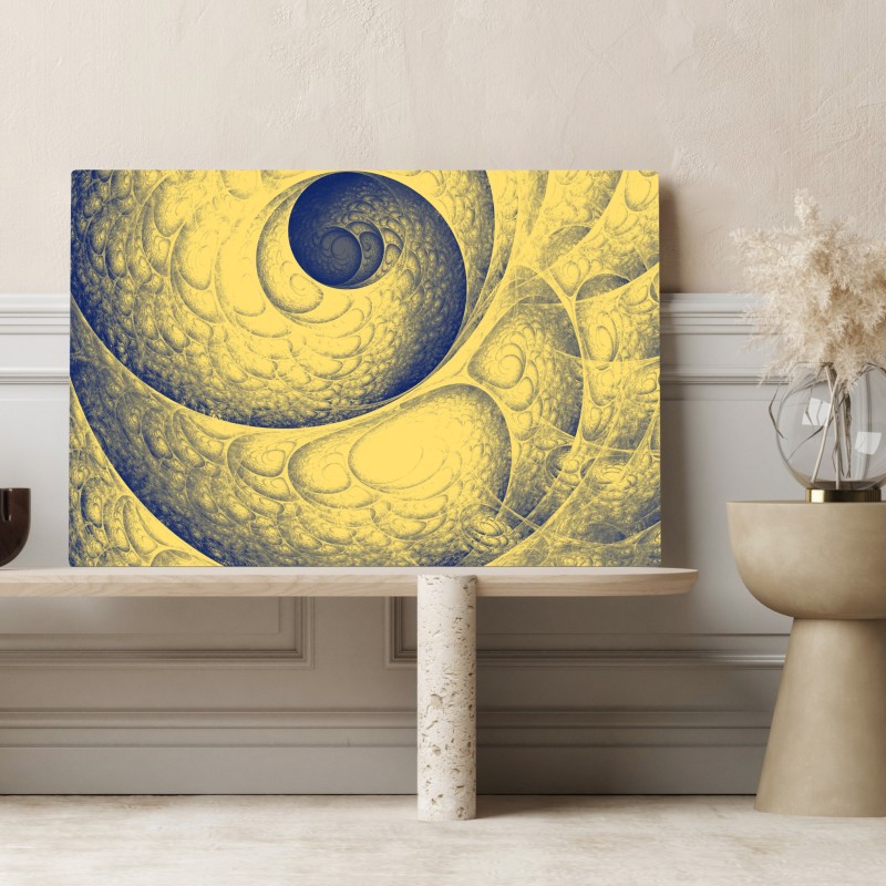 Leinwandbild goldene spiralförmige fraktalstruktur – Wallnifity® Leinwandbild goldene spiralförmige fraktalstruktur – Wallnifity®