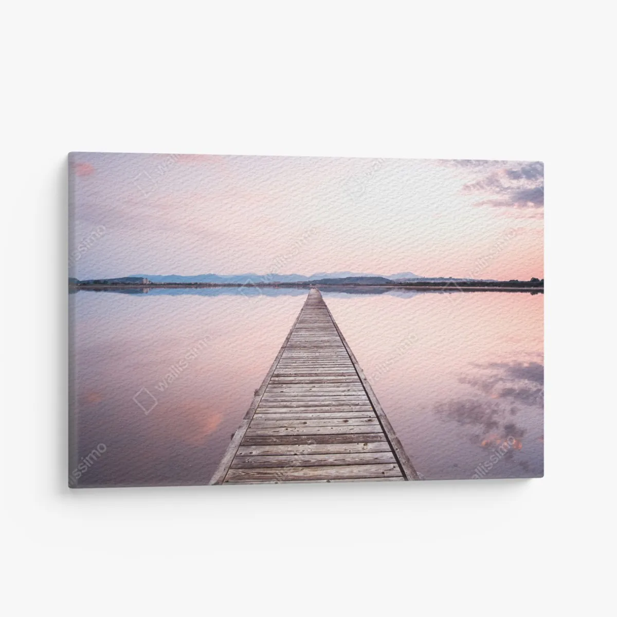 Leinwandbild holzsteg zum horizont bei sonnenuntergang – Wallnifity® Leinwandbild holzsteg zum horizont bei sonnenuntergang – Wallnifity®