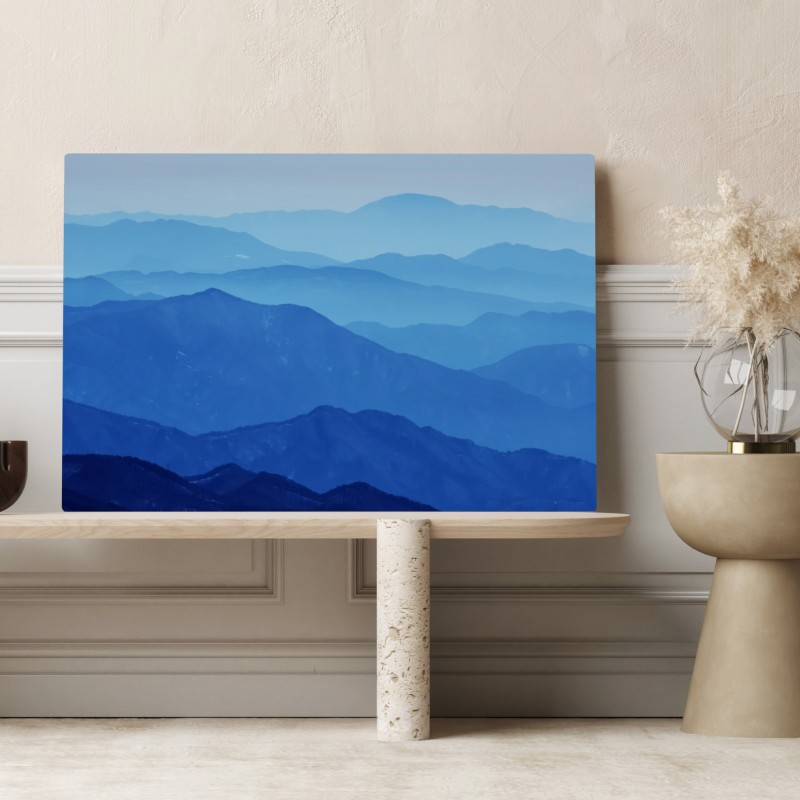 Leinwandbild neblige blaue bergschichten – Wallnifity® Leinwandbild neblige blaue bergschichten – Wallnifity®