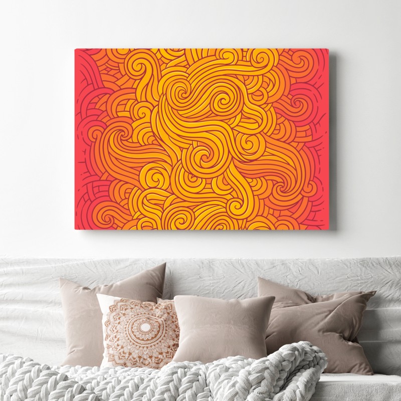 Leinwandbild warmes wirbelndes abstraktes muster – Wallnifity® Leinwandbild warmes wirbelndes abstraktes muster – Wallnifity®
