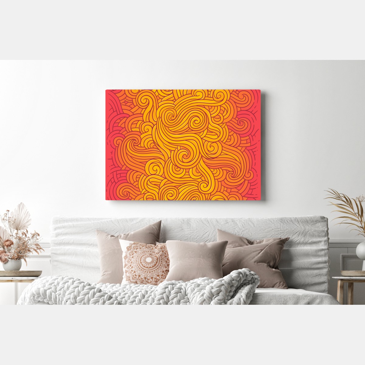 Leinwandbild warmes wirbelndes abstraktes muster – Wallnifity® Leinwandbild warmes wirbelndes abstraktes muster – Wallnifity®