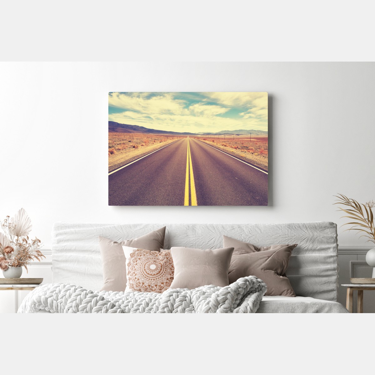 Leinwandbild vintage wüstenstraße, Death Valley – Wallnifity® Leinwandbild vintage wüstenstraße, Death Valley – Wallnifity®