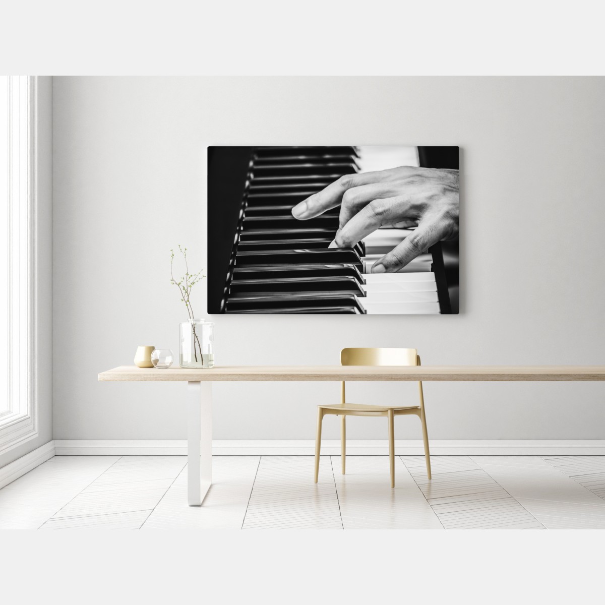 Leinwandbild hände am klavier in bewegung – Wallnifity® Leinwandbild hände am klavier in bewegung – Wallnifity®