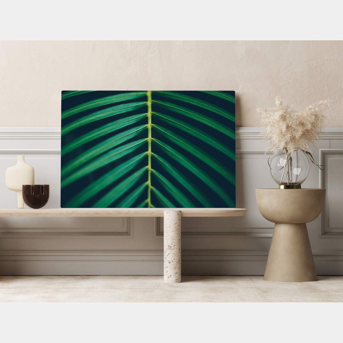 Leinwandbild vertikales palmenblatt nahaufnahme – Wallnifity® Leinwandbild vertikales palmenblatt nahaufnahme – Wallnifity®