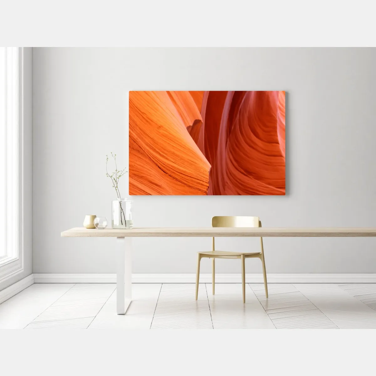 Leinwandbild warmer sandstein schlucht abstrakt – Wallnifity® Leinwandbild warmer sandstein schlucht abstrakt – Wallnifity®