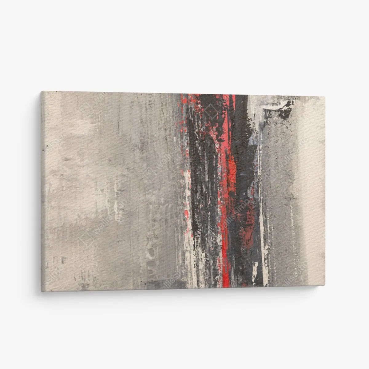 Leinwandbild strukturierte abstraktion mit rotem akzent – Wallnifity® Leinwandbild strukturierte abstraktion mit rotem akzent – Wallnifity®