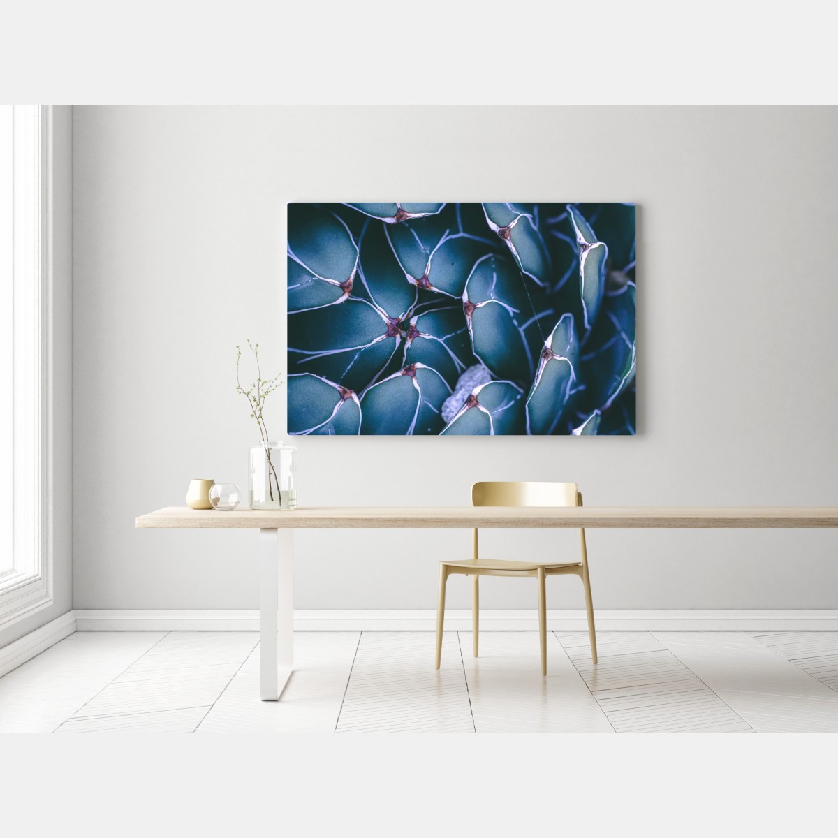 Leinwandbild geometrische makroaufnahme türkiser sukkulente – Wallnifity® Leinwandbild geometrische makroaufnahme türkiser sukkulente – Wallnifity®