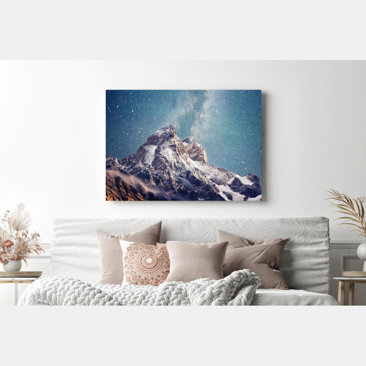 Leinwandbild sternennacht über Ushba – Wallnifity® Leinwandbild sternennacht über Ushba – Wallnifity®