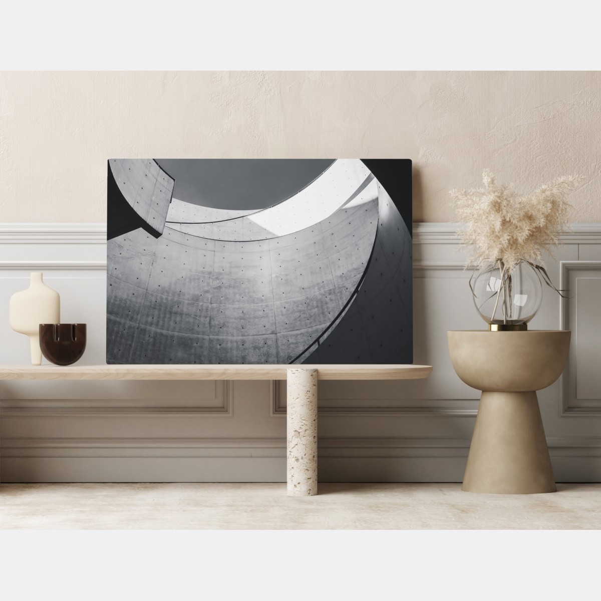 Leinwandbild geschwungene beton-spiraltreppe – Wallnifity® Leinwandbild geschwungene beton-spiraltreppe – Wallnifity®