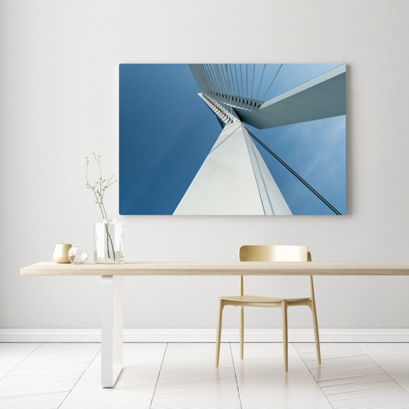 Leinwandbild aufsteigende linien: moderner brückenpylon – Wallnifity® Leinwandbild aufsteigende linien: moderner brückenpylon – Wallnifity®