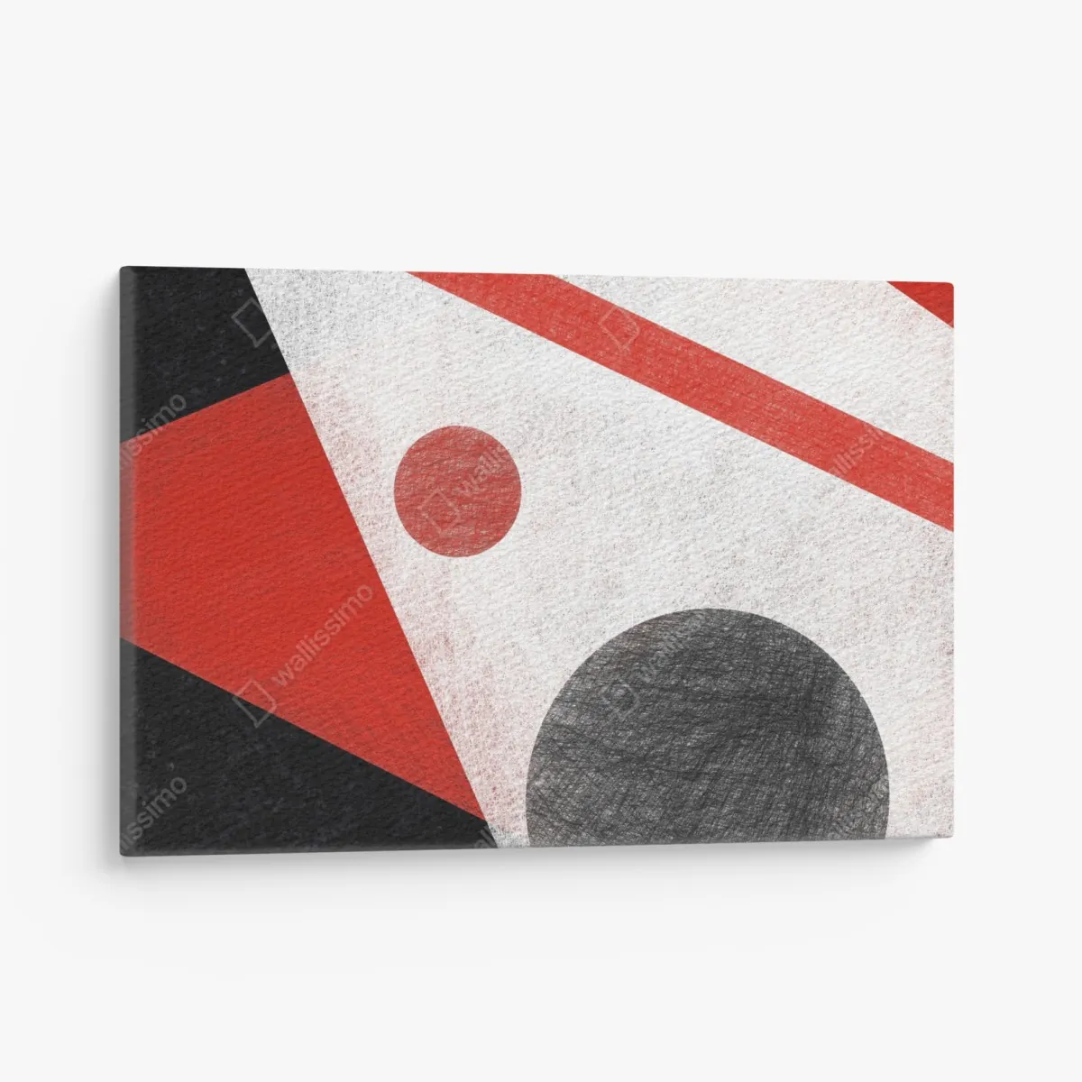 Leinwandbild geometrische abstraktion in rot und schwarz – Wallnifity®