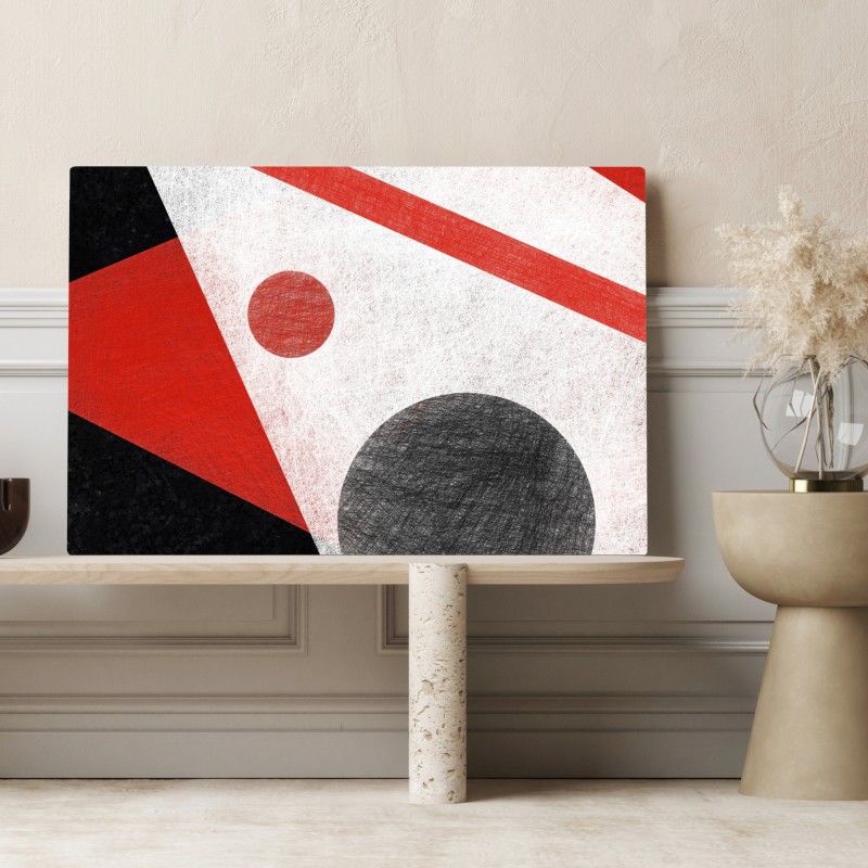 Leinwandbild geometrische abstraktion in rot und schwarz – Wallnifity®