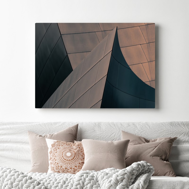 Leinwandbild geometrische architekturformen aus metall – Wallnifity® Leinwandbild geometrische architekturformen aus metall – Wallnifity®