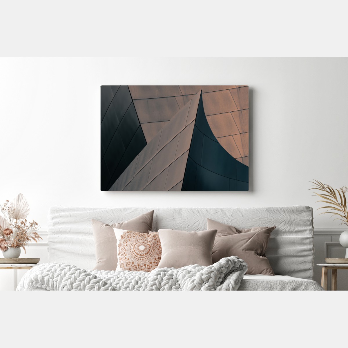 Leinwandbild geometrische architekturformen aus metall – Wallnifity® Leinwandbild geometrische architekturformen aus metall – Wallnifity®