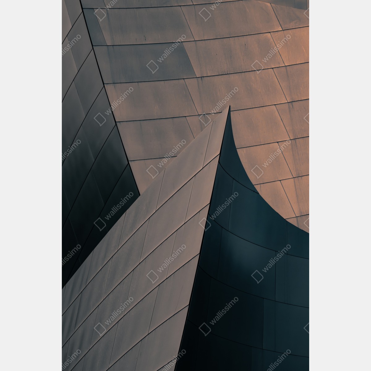 Leinwandbild geometrische architekturformen aus metall – Wallnifity® Leinwandbild geometrische architekturformen aus metall – Wallnifity®