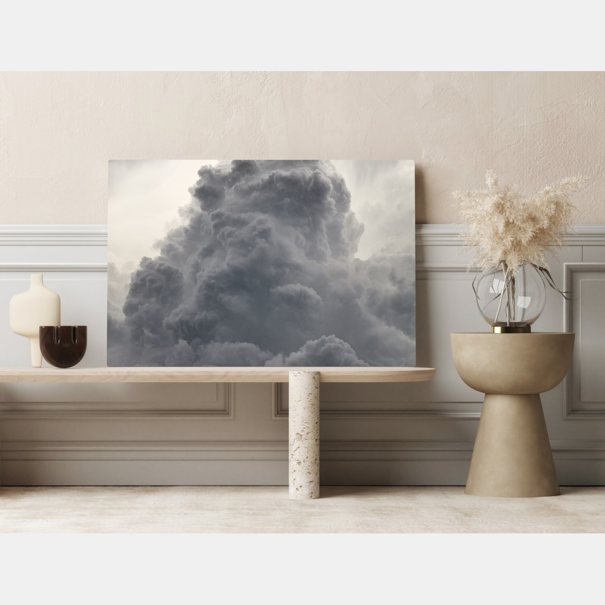 Leinwandbild dramatische graue wolkenlandschaft – Wallnifity® Leinwandbild dramatische graue wolkenlandschaft – Wallnifity®