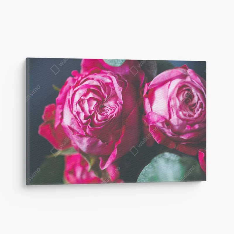 Leinwandbild rosenbouquet makroaufnahme