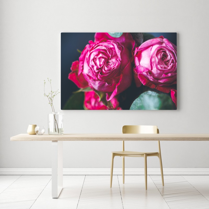 Leinwandbild rosenbouquet makroaufnahme – Wallnifity® Leinwandbild rosenbouquet makroaufnahme – Wallnifity®