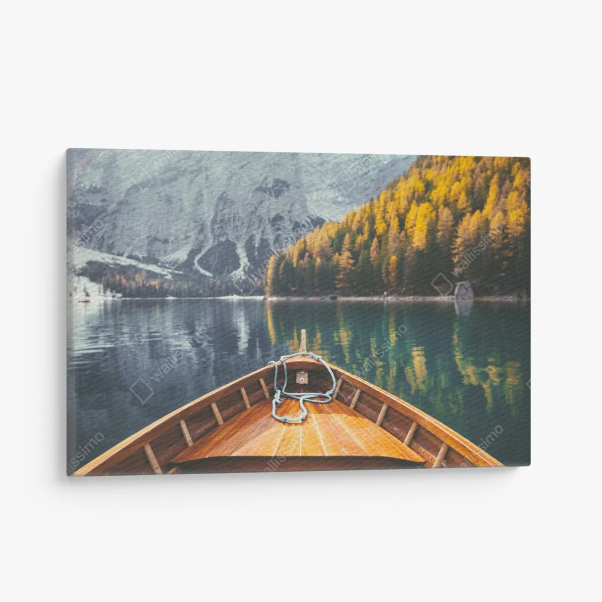 Leinwandbild sonnenaufgang am Lago di Braies – Wallnifity® Leinwandbild sonnenaufgang am Lago di Braies – Wallnifity®