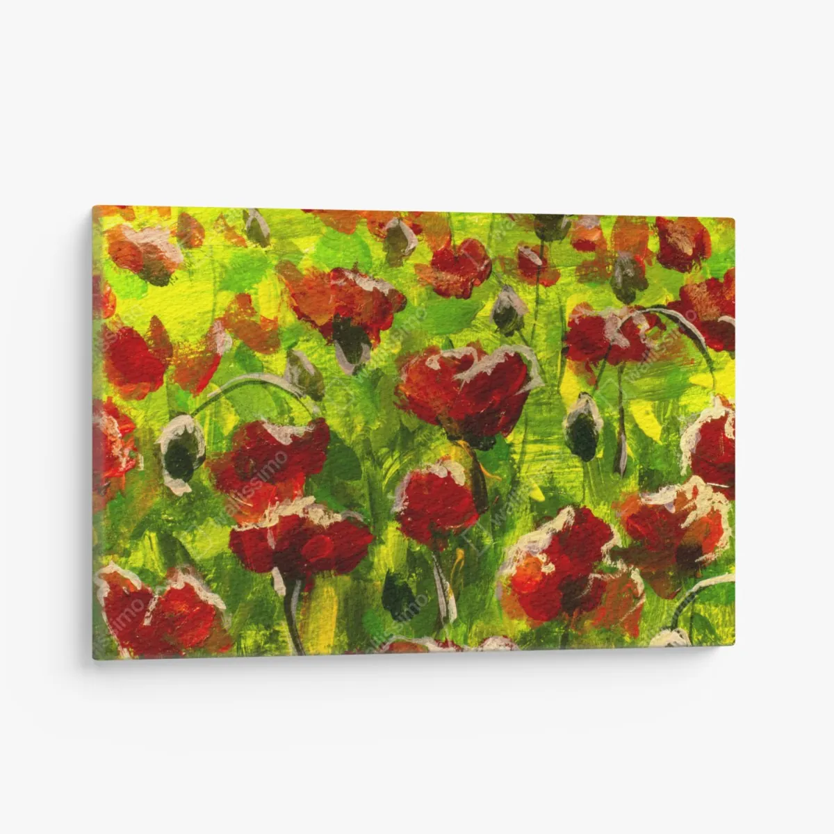 Leinwandbild feld roter mohnblumen – Wallnifity® Leinwandbild feld roter mohnblumen – Wallnifity®