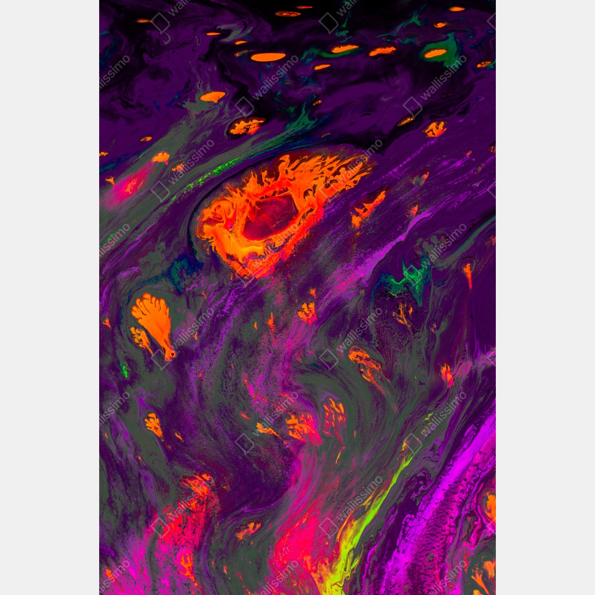 Leinwandbild traditionelle ebru abstrakte marmormuster in lila und orange – Wallnifity® Leinwandbild traditionelle ebru abstrakte marmormuster in lila und orange – Wallnifity®