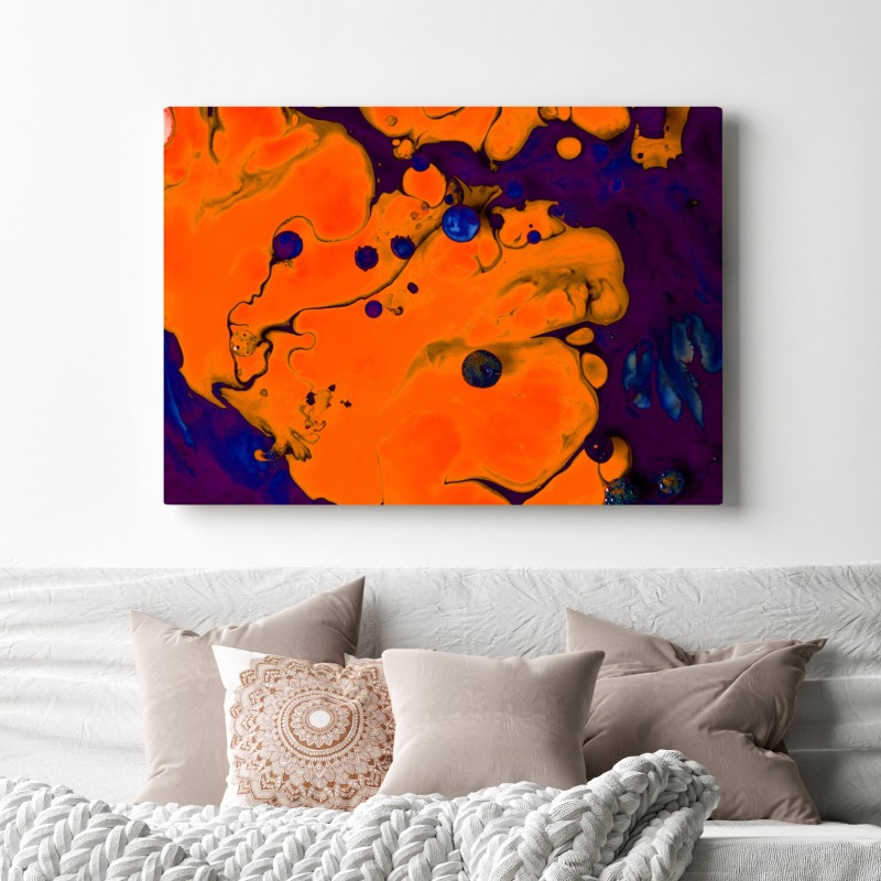 Leinwandbild intensiver oranger fluss – Wallnifity® Leinwandbild intensiver oranger fluss – Wallnifity®