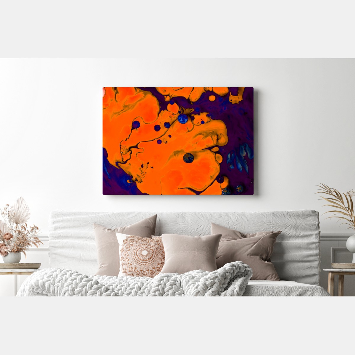 Leinwandbild intensiver oranger fluss – Wallnifity® Leinwandbild intensiver oranger fluss – Wallnifity®