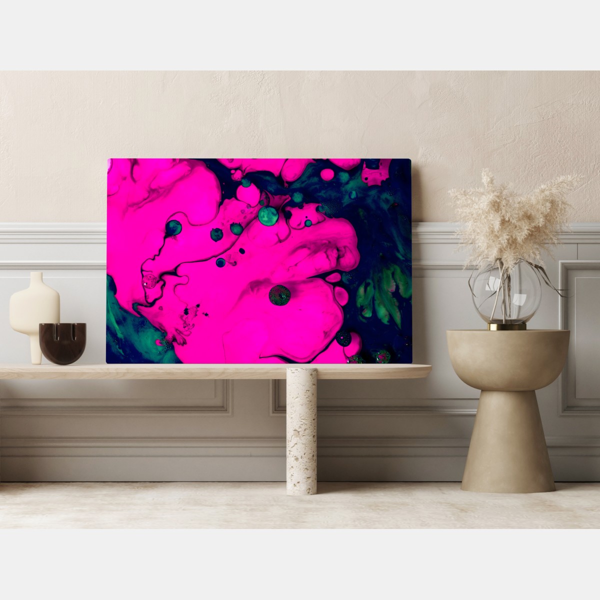 Leinwandbild neonpink flüssige abstraktion – Wallnifity® Leinwandbild neonpink flüssige abstraktion – Wallnifity®