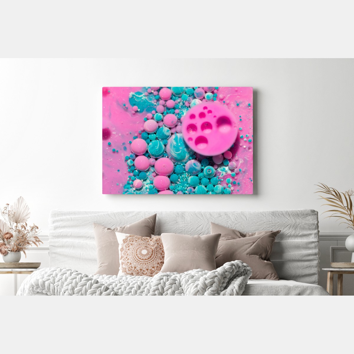 Leinwandbild rosa und türkis marmor abstrakt – Wallnifity® Leinwandbild rosa und türkis marmor abstrakt – Wallnifity®