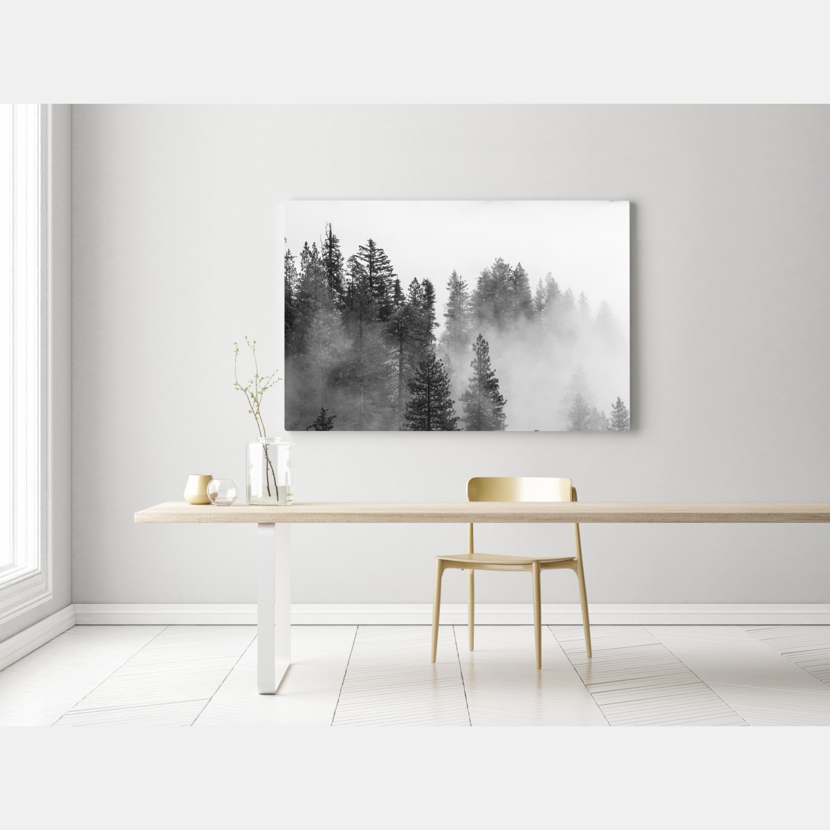 Leinwandbild nebliger Giant Forest, Sequoia National Park – Wallnifity®