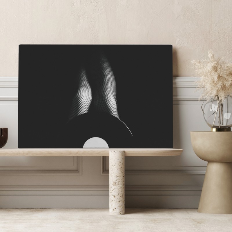 Leinwandbild schallplatte und beine in netzstrümpfen – Wallnifity® Leinwandbild schallplatte und beine in netzstrümpfen – Wallnifity®