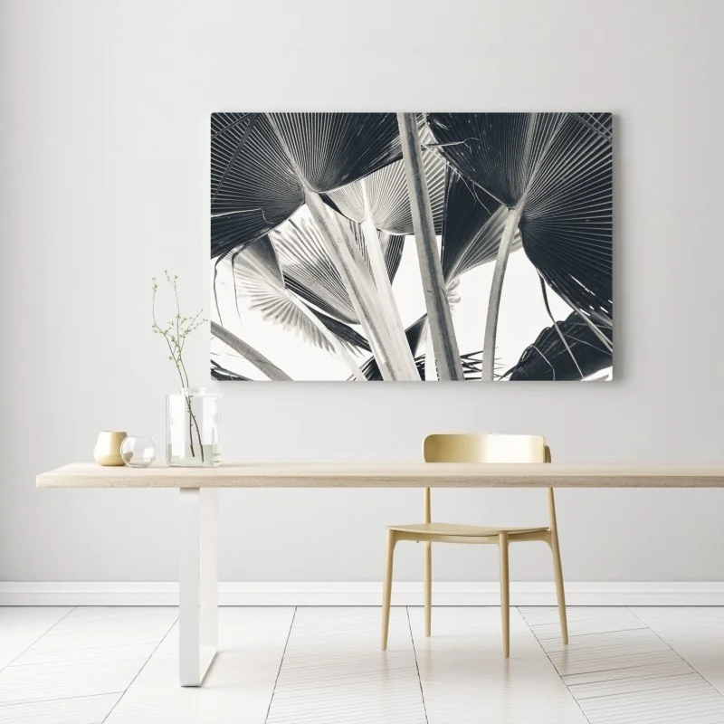Leinwandbild tropische komposition von bananenblättern – Wallnifity® Leinwandbild tropische komposition von bananenblättern – Wallnifity®
