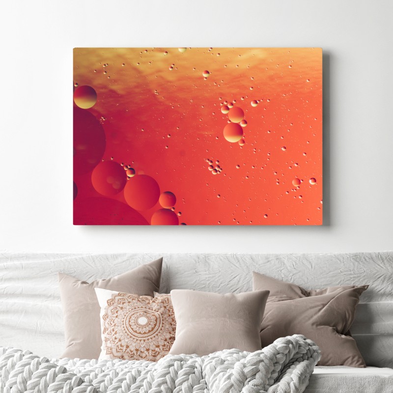 Leinwandbild warme orange abstraktion mit blasen – Wallnifity® Leinwandbild warme orange abstraktion mit blasen – Wallnifity®