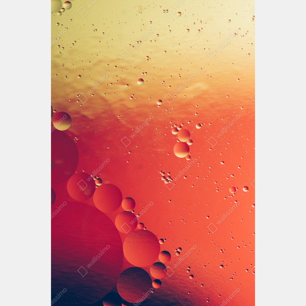 Leinwandbild warme orange abstraktion mit blasen – Wallnifity® Leinwandbild warme orange abstraktion mit blasen – Wallnifity®