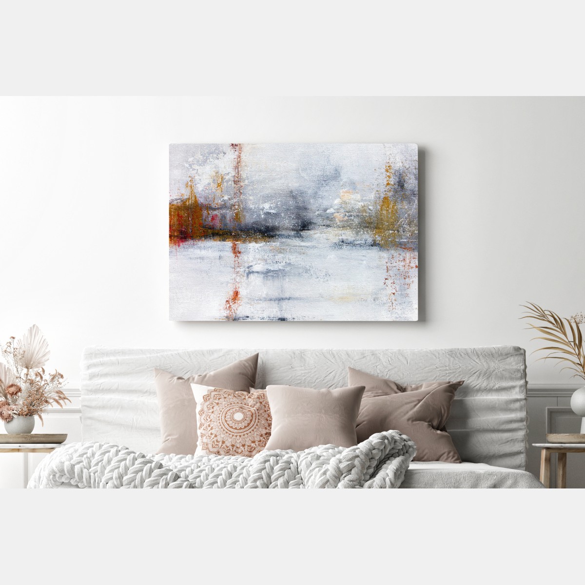 Leinwandbild ruhige abstrakte landschaft in sanften neutralen tönen – Wallnifity® Leinwandbild ruhige abstrakte landschaft in sanften neutralen tönen – Wallnifity®