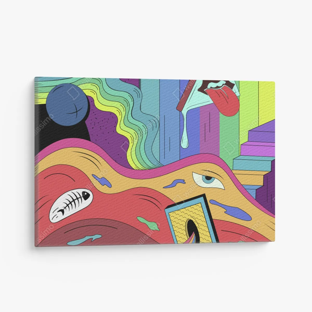 Leinwandbild psychedelische pop-art traumlandschaft – Wallnifity® Leinwandbild psychedelische pop-art traumlandschaft – Wallnifity®