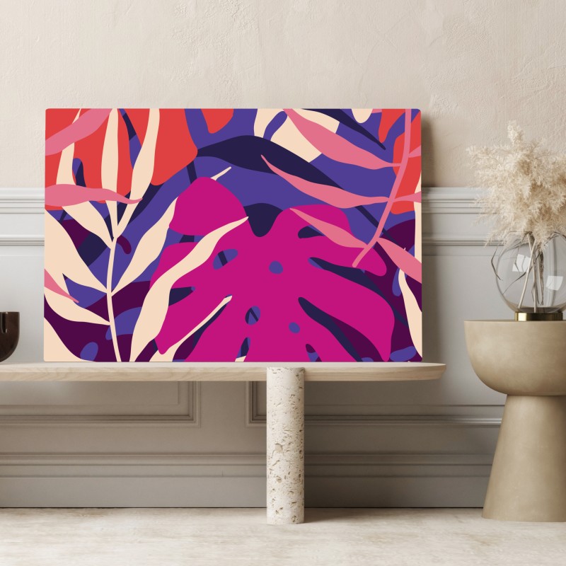 Leinwandbild pastell tropisches blattmuster – Wallnifity® Leinwandbild pastell tropisches blattmuster – Wallnifity®