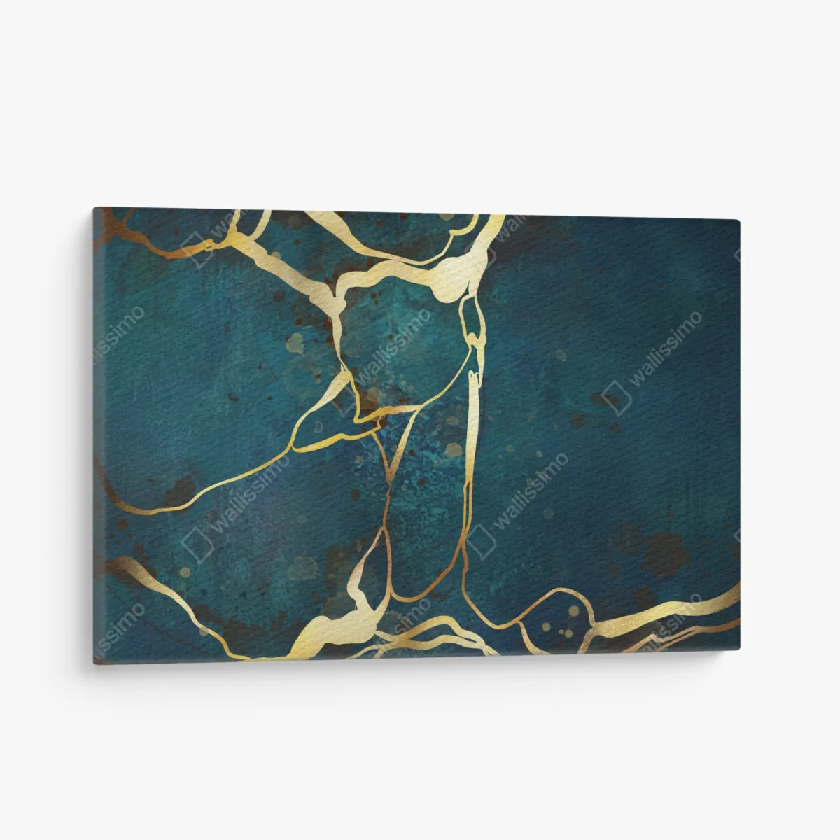 Leinwandbild türkis und gold abstrakt mit goldenen adern – Wallnifity® Leinwandbild türkis und gold abstrakt mit goldenen adern – Wallnifity®