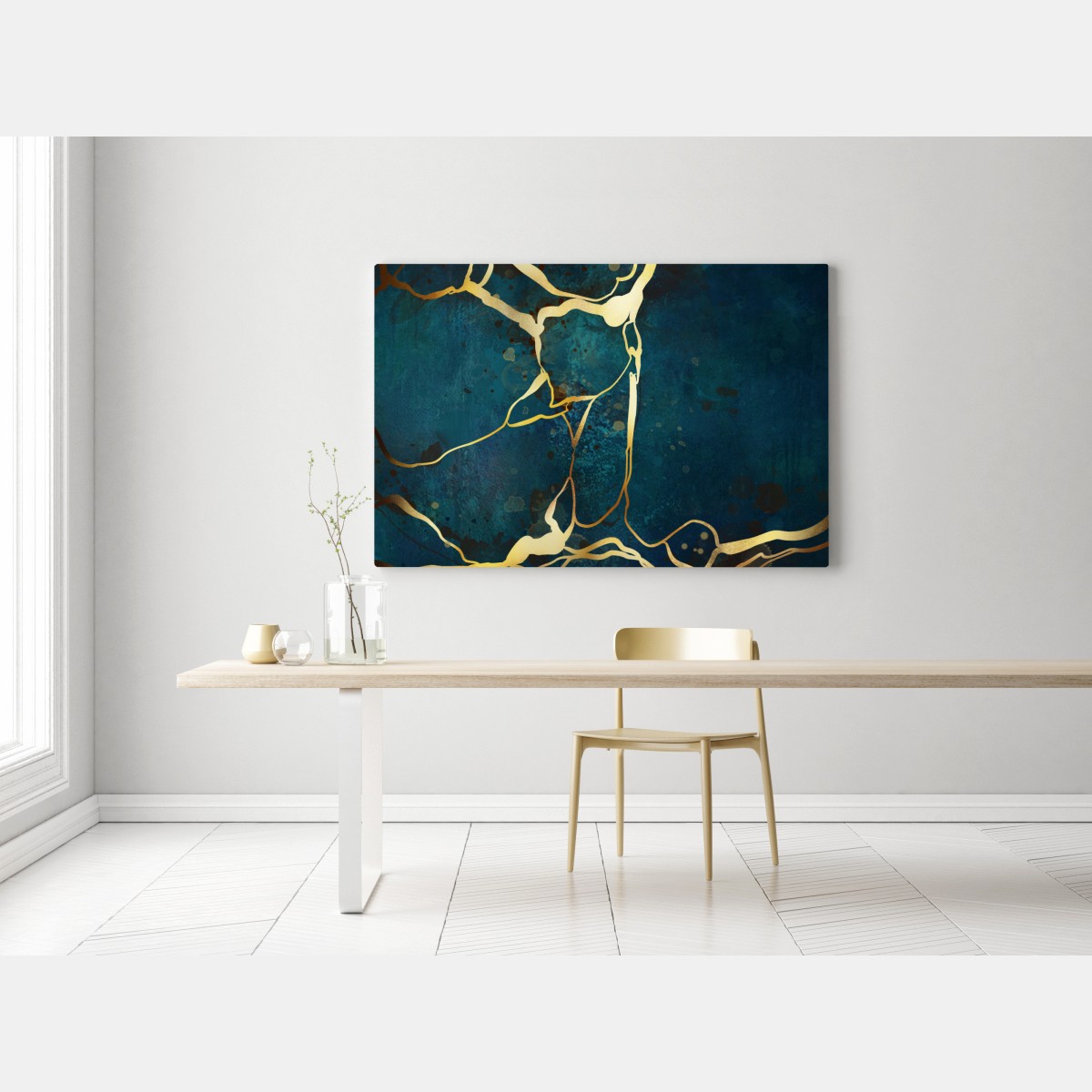 Leinwandbild türkis und gold abstrakt mit goldenen adern – Wallnifity® Leinwandbild türkis und gold abstrakt mit goldenen adern – Wallnifity®