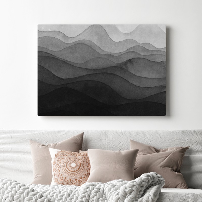 Leinwandbild monochrome geschichtete berge – Wallnifity® Leinwandbild monochrome geschichtete berge – Wallnifity®