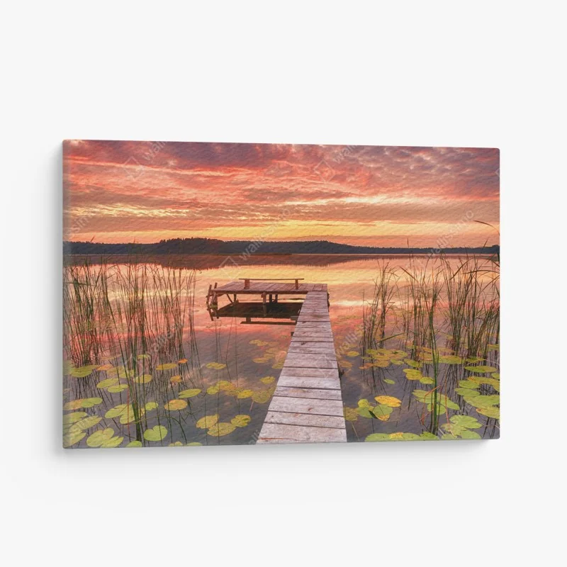 Leinwandbild lila makroblüte mit tautropfen – Wallnifity®