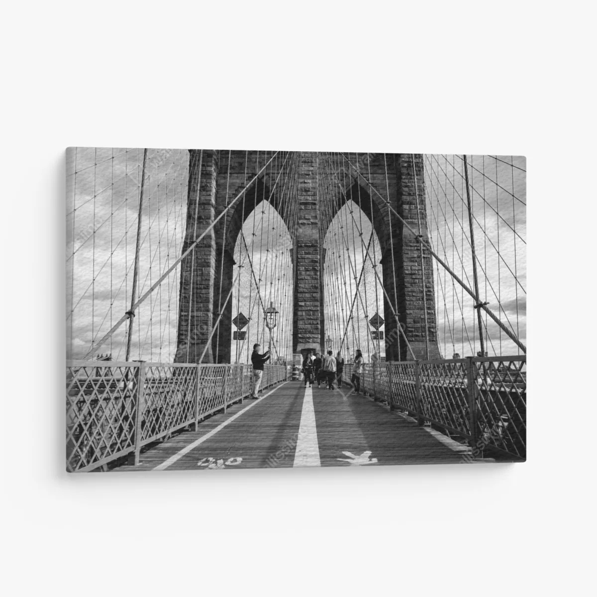 Leinwandbild Brooklyn Bridge perspektive in monochrom – Wallnifity® Leinwandbild Brooklyn Bridge perspektive in monochrom – Wallnifity®