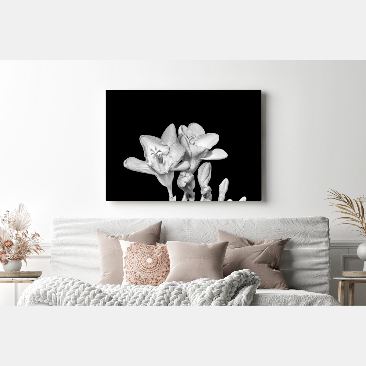 Leinwandbild zarte freesie in monochrom – Wallnifity® Leinwandbild zarte freesie in monochrom – Wallnifity®